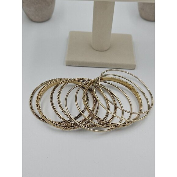 Lot Of 11 Gold Tone Bangle‎ Bracelets - Picture 4 of 5